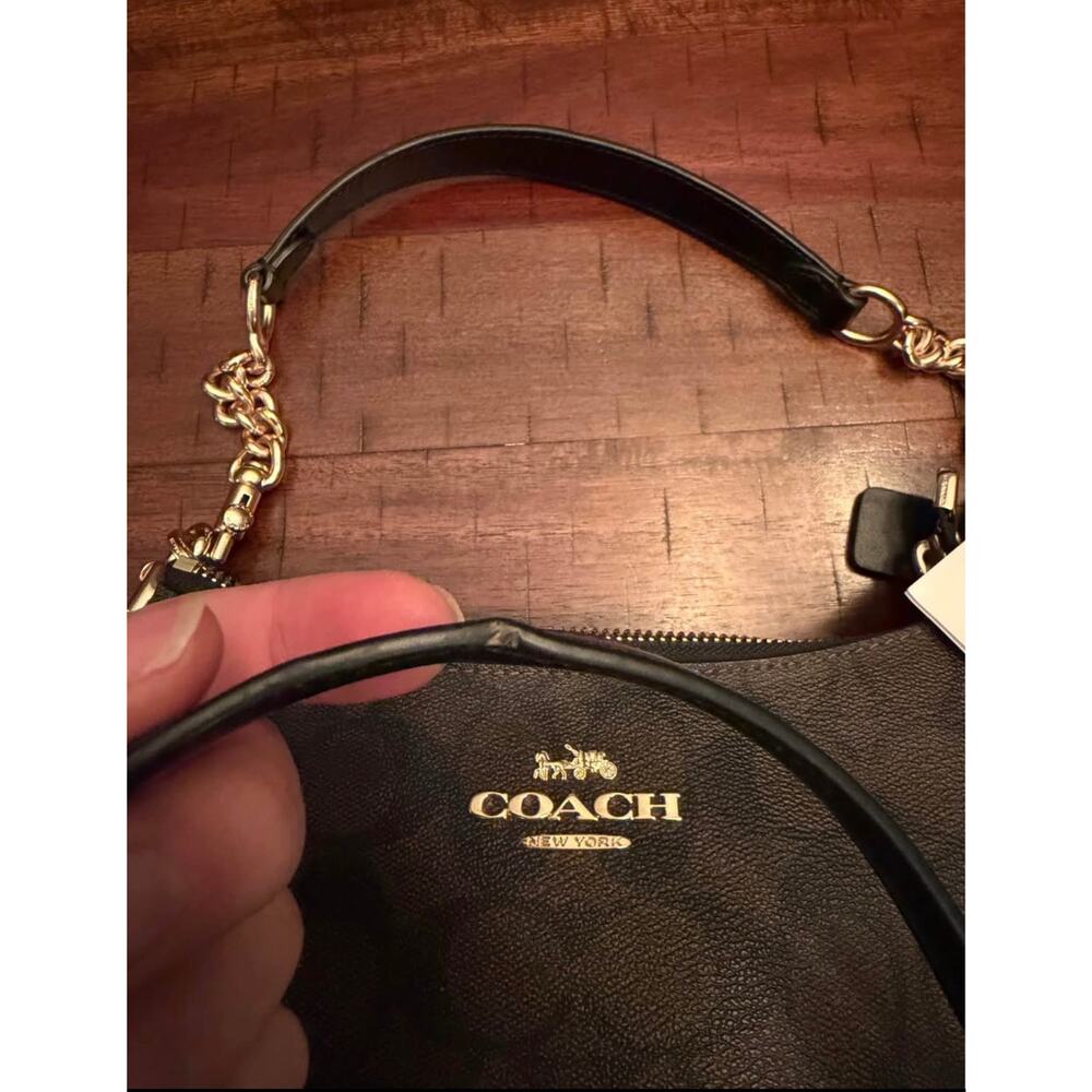 Coach Teri Shoulder Bag in Signature Canvas – Brown/Black Crossbody - Picture 2 of 10